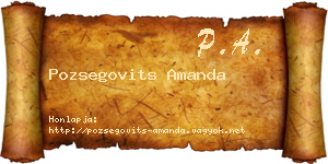 Pozsegovits Amanda névjegykártya